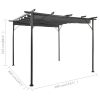 Pergola with Retractable Roof Anthracite 9.8'x9.8' Steel 0.6 oz/ft²