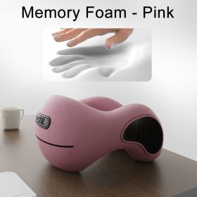 U Shaped Memory Foam Neck Pillows Soft Slow Rebound Space Travel Pillow Sleeping Airplane Car Pillow Cervical Healthcare Supply (Color: Memory Foam - Pink)