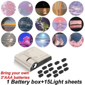 Landscape Projection Light INS Background Projector Night Light Planet Sea Cloud Lamp Christmas Gift Atmosphere Party Photo Prop (Color: milky-15xScenes)